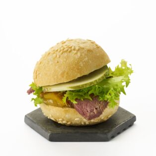 Confit antienos krūtinėlės mini burgeris / 1 vnt.
